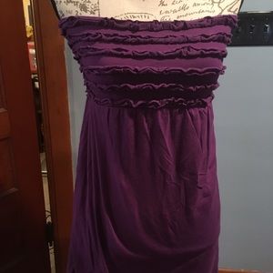 Purple stretchy tube top coverup